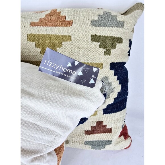 2 Rizzy Home Throw Pillows, Size 22 x 22 Bohemian Style, Toss Pillow - Picture 3 of 4
